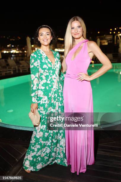 Rajae Bezzaz and Angela Achilli attends the Ischia Global Fest 2023 on July 15, 2023 in Ischia, Italy.