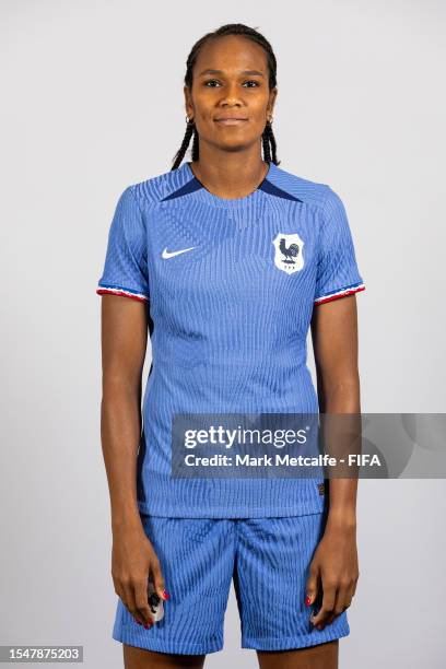 Wendie Renard of France poses during the official FIFA Women's World Cup Australia & New Zealand 2023 portrait session on July 16, 2023 in Sydney,...