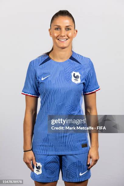 Eve Perisset of France poses during the official FIFA Women's World Cup Australia & New Zealand 2023 portrait session on July 16, 2023 in Sydney,...