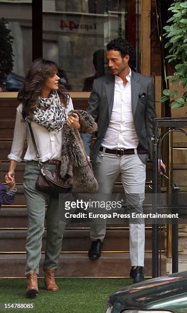 Bullfighter Finto de Cordoba and her wife model Arantxa del Sol are seen on October 25, 2012 in Madrid, Spain.