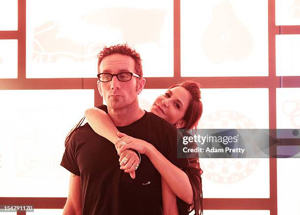 Laurie Lynn Stark and Richard Stark of Chrome Hearts enjoy the party during the ELLEgirl Night in association with Chrome Hearts at Fiat Caffe on...