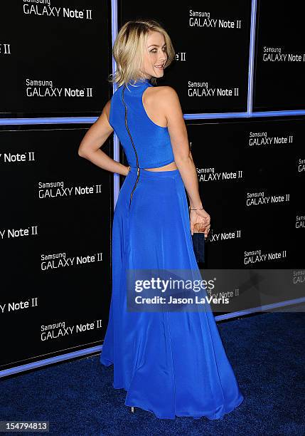 Actress Julianne Hough attends the launch of the Samsung Galaxy Note II on October 25, 2012 in Beverly Hills, California.