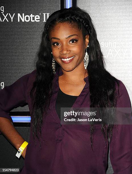 Actress Tiffany Haddish attends the launch of the Samsung Galaxy Note II on October 25, 2012 in Beverly Hills, California.