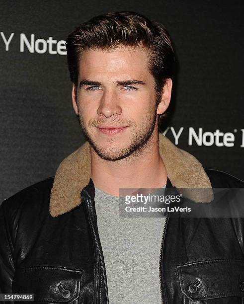Actor Liam Hemsworth attends the launch of the Samsung Galaxy Note II on October 25, 2012 in Beverly Hills, California.