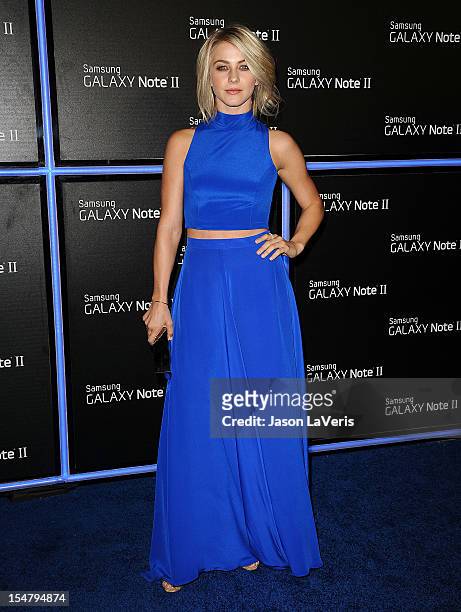 Actress Julianne Hough attends the launch of the Samsung Galaxy Note II on October 25, 2012 in Beverly Hills, California.