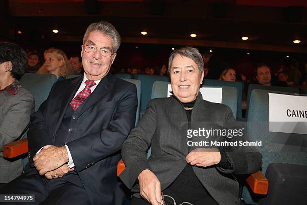 President of Austria Heinz Fischer and Margit Fischer attend the 50th Viennale Opening Gala in Gartenbau cinema on October 25, 2012 in Vienna,...