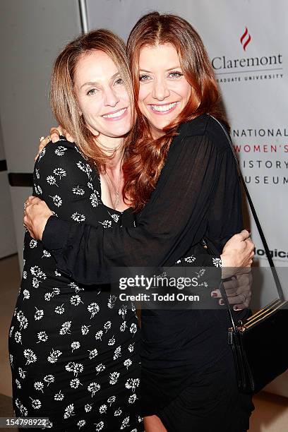 Actress Amy Brenneman and actress Kate Walsh pose at the National Women's History Museum Hosts Exclusive Cocktail Reception Honoring Jennifer Siebel...