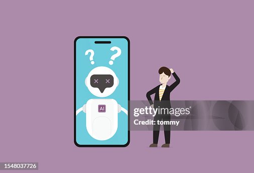 AI Chatbot Error, Technology Glitch and Mistake, Virtual Assistant Concept AI Chatbot Error, Technology Glitch and Mistake, Virtual Assistant Concept