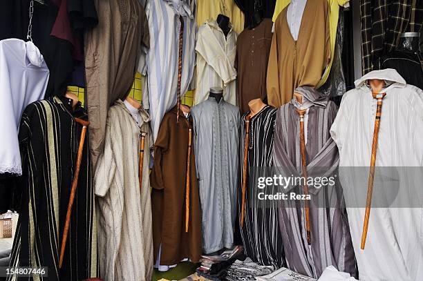 Men's djellabas being sold in the market "Madina Jadida" on April 9 in Oran, Algeria.