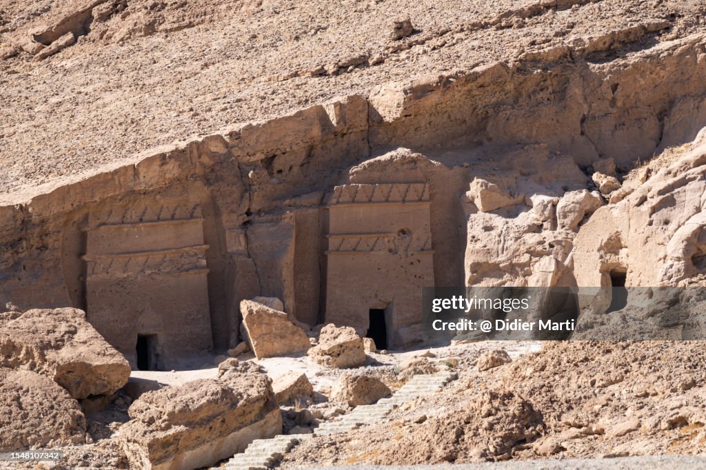 Al Bad Historic Nabatean Tombs In Al Bad Saudi Arabia High-Res Stock Photo ...