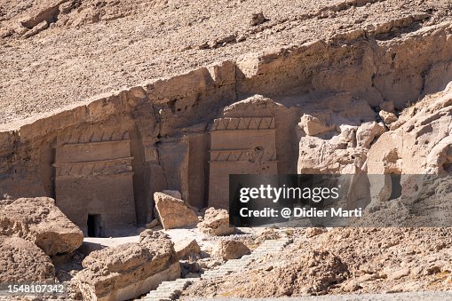 Bad Saudi Historic Nabatean Tombs In Al Bad Saudi Arabia High-Res Stock Photo ...