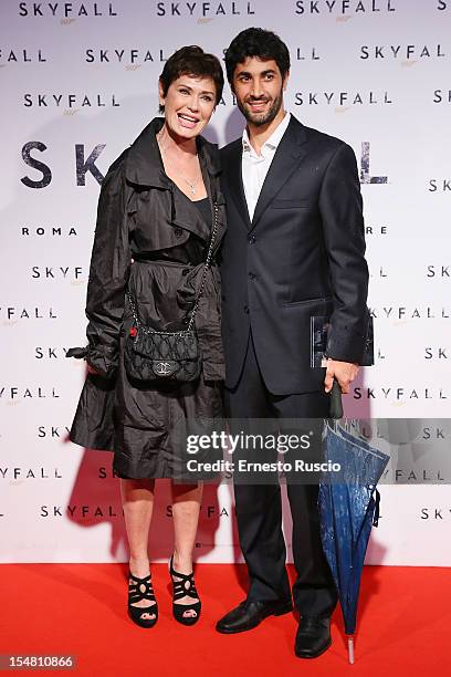 Corinne Clery and Angelo Costabile attend 'Skyfall' Rome premiere at The Space Moderno on October 26, 2012 in Rome, Italy.