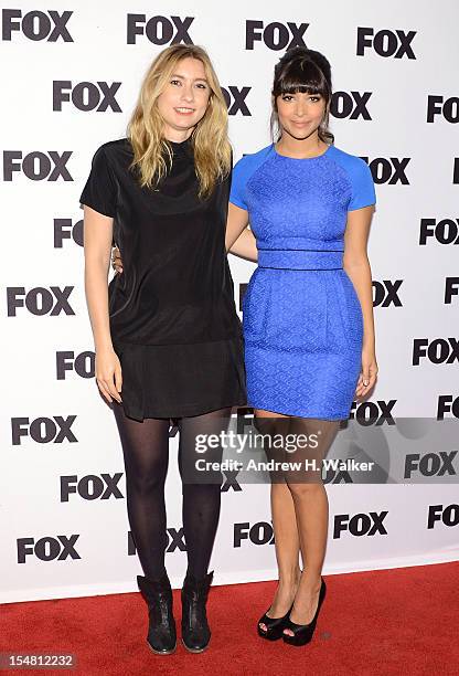 Writer Elizabeth Meriwether and actress Hannah Simone attend a Salute To FOX Comedy on October 26, 2012 in New York City.