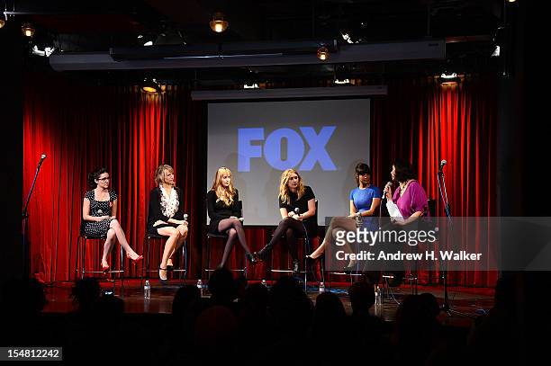 Shannon Woodward, Lucy Punch, Dakota Johnson, Elizabeth Meriwether, Hannah Simone and Entertainment Weekly's Jessica Shaw attend a Salute To FOX...