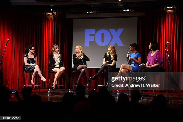 Shannon Woodward, Lucy Punch, Dakota Johnson, Elizabeth Meriwether, Hannah Simone and Entertainment Weekly's Jessica Shaw attend a Salute To FOX...