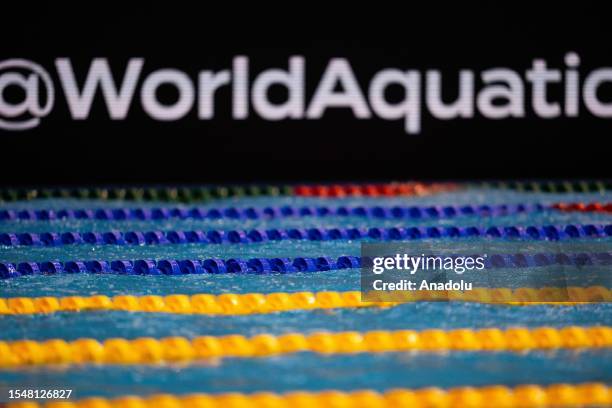 Swimming pool is seen ahead of the 2023 World Aquatics Championships begins in Fukuoka, Japan on July 23, 2023.