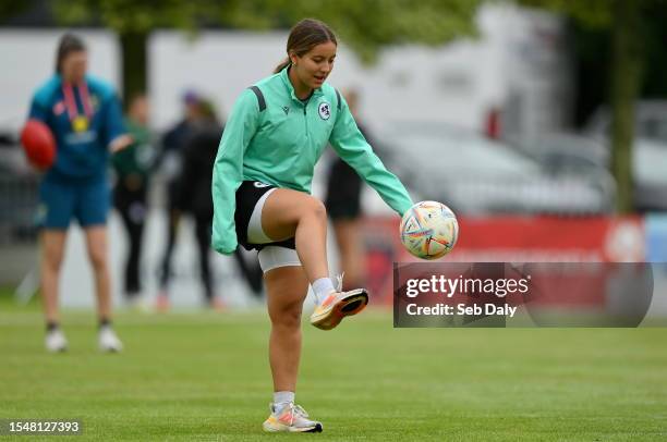 Dublin , Ireland - 23 July 2023; Ireland wicketkeeper Amy Hunter before the Certa Women's One Day International Challenge match between Ireland and...