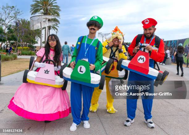The fashion, costumes, and cosplay of attendees at Comic-Con 2023 on July 22, 2023 in San Diego, California.