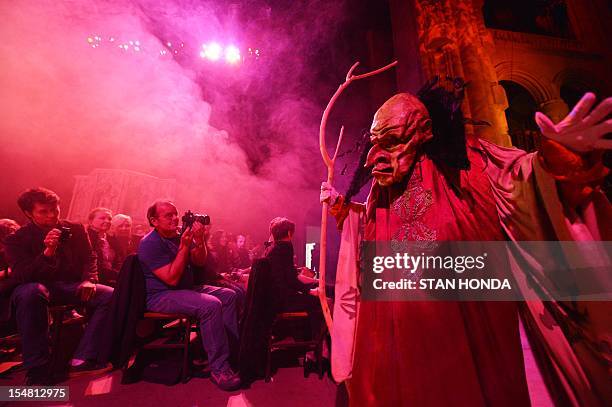 Creature walks during "The Grand Procession of the Ghouls" at the Halloween Extravaganza and Procession of the Ghouls October 26, 2012 at the...