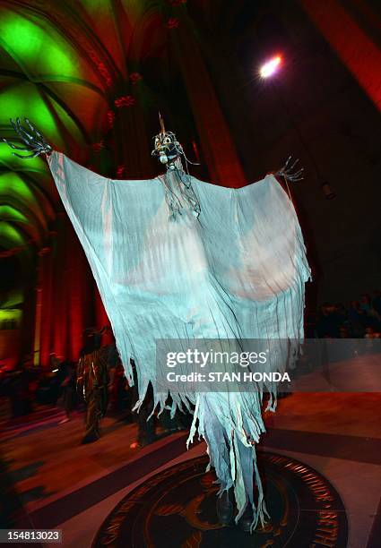 Creature walks during "The Grand Procession of the Ghouls" at the Halloween Extravaganza and Procession of the Ghouls October 26, 2012 at the...