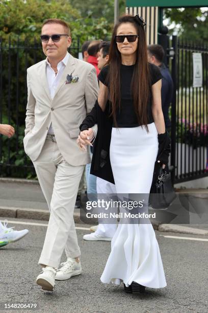 Vera Wang attends day fourteen of the Wimbledon Tennis Championships at All England Lawn Tennis and Croquet Club on July 16, 2023 in London, England.