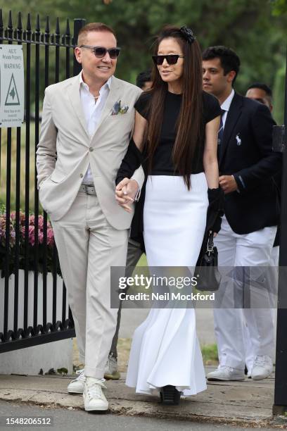 Vera Wang attends day fourteen of the Wimbledon Tennis Championships at All England Lawn Tennis and Croquet Club on July 16, 2023 in London, England.