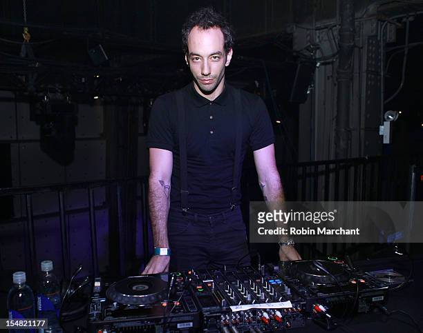 Albert Hammond Jr. Of The Strokes attends Filter Magazine's Microtropolis Block Party at Hudson River Park's Pier 57 on October 26, 2012 in New York...