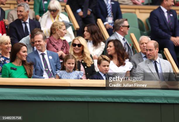 Catherine, Princess of Wales, Princess Charlotte of Wales, Prince George of Wales and Prince William, Prince of Wales, are seen in the Royal Box...