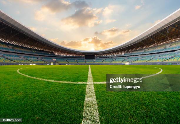 soccer field - stadion stockfoto's en -beelden
