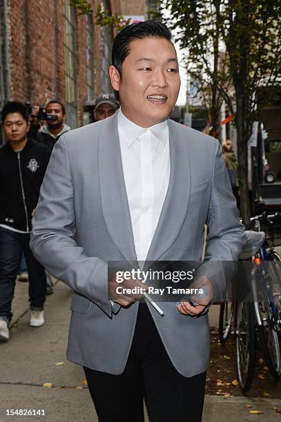 Con Psy Rapper Rapper Psy walks to his trailer at a Korean beer commercial film set ...