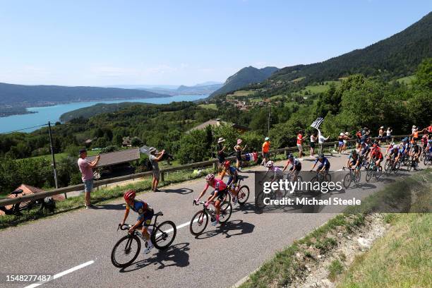 Juan Pedro Lopez of Spain and Team Lidl-Trek, Magnus Cort of Denmark and Team EF Education-EasyPost, Giulio Ciccone of Italy and Team Lidl-Trek,...