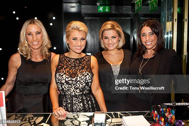 Mum Sue Faiers, Billie Faiers and Sam Faiers and Aunty Libby attend the photocall to launch their pop up store for Minnies Boutique at the Meadowhall...