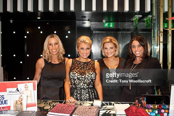 Mum Sue Faiers, Billie Faiers and Sam Faiers and Aunty Libby attend the photocall to launch their pop up store for Minnies Boutique, at the...