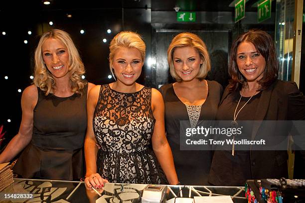 Mum Sue Faiers, Billie Faiers and Sam Faiers and Aunty Libby attend the photocall to launch their pop up store for Minnies Boutique at the Meadowhall...