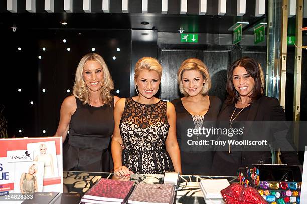 Mum Sue Faiers, Billie Faiers and Sam Faiers and Aunty Libby attend the photocall to launch their pop up store for Minnies Boutique at the Meadowhall...