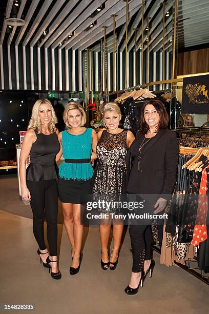 Mum Sue Faiers, Sam Faiers and Billie Faiers and Aunty Libby attend the photocall to launch their pop up store for Minnies Boutique at the Meadowhall...