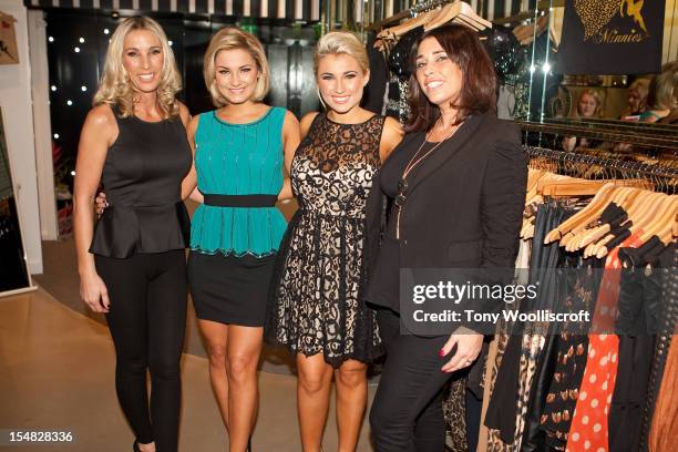 Mum Sue Faiers, Sam Faiers and Billie Faiers and Aunty Libby attend the photocall to launch their pop up store for Minnies Boutique at the Meadowhall...