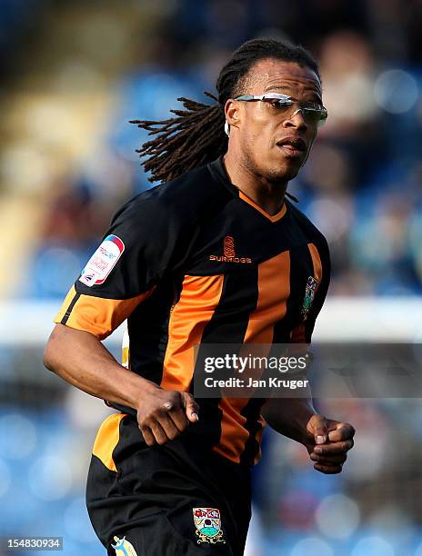 Edgar Davids of Barnet FC in action uring the npower League Two match between Chesterfield and Barnet at Proact Stadium on October 27, 2012 in...