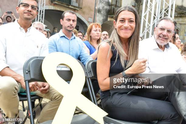 Junts candidate to the Congress for Barcelona, Miriam Nogueras, at the central rally of the JxCAT party, on 16 July, 2023 in Amer, Girona, Catalonia,...