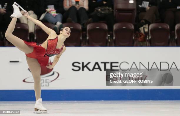 Kaetlyn Osmond of Canada skates her free program in the ladies competition at the 2012 Skate Canada International ISU Grand Prix event in Windsor on...