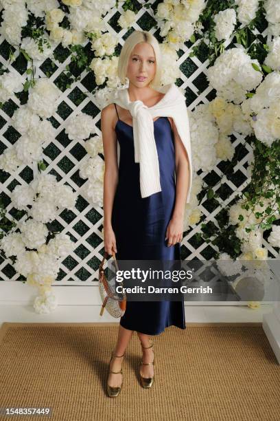 Maria-Olympia of Greece and Denmark wearing Ralph Lauren, attends the Ralph Lauren Suite during The Championships, Wimbledon at All England Lawn...