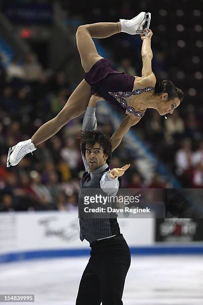 Megan Duhamel and Eric Radford from Canada skate in the pairs competition on day two of the 2012 Skate Canada International, ISU Grand Prix of Figure...