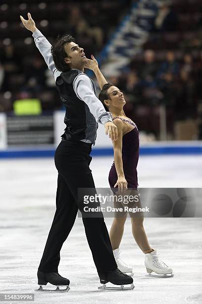Megan Duhamel and Eric Radford from Canada skate in the pairs competition on day two of the 2012 Skate Canada International, ISU Grand Prix of Figure...