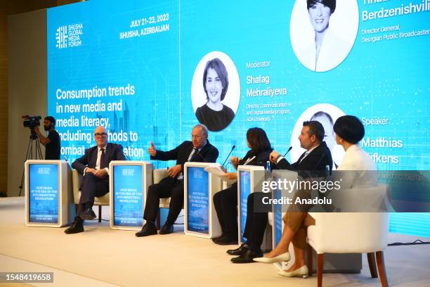 General view of the Global Media Forum titled 'New Media in the Era of the 4th Industrial Revolution' in Shusha, Azerbaijan on July 23, 2023.