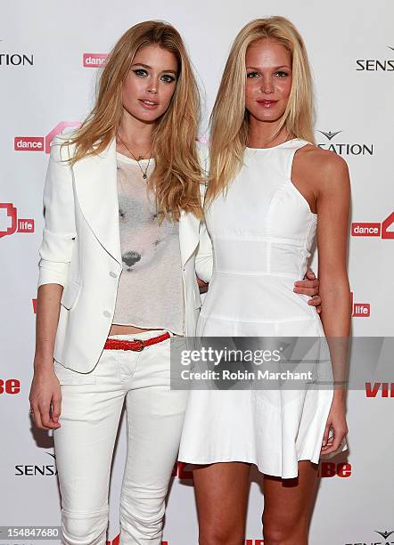 Models Doutzen Kroes and Erin Heatherton attend dance4life cocktail party at Milk Studios on October 27, 2012 in New York City.