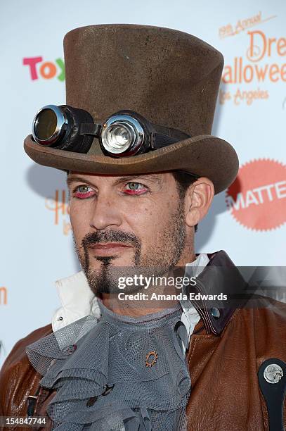 Actor Mark Deklin arrives at the Keep A Child Alive 2012 Dream Halloween Party at Barker Hangar on October 27, 2012 in Santa Monica, California.