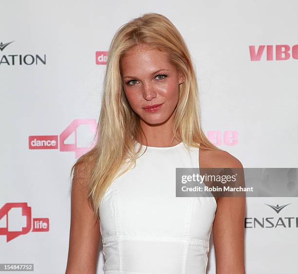 Model Erin Heatherton attends dance4life Cocktail Party at Milk Studios on October 27, 2012 in New York City.
