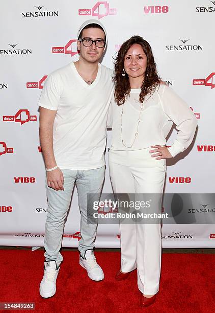 Personality Vinny Guadagnino and Executive Director of dance4life USA Michele Giordano attends dance4life Cocktail Party at Milk Studios on October...