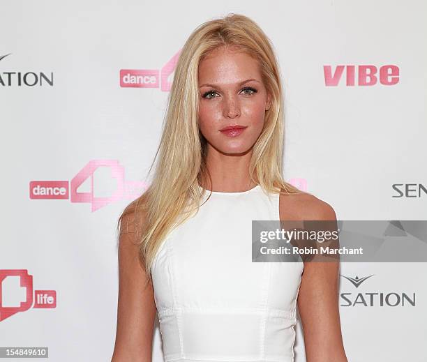 Model Erin Heatherton attends dance4life Cocktail Party at Milk Studios on October 27, 2012 in New York City.