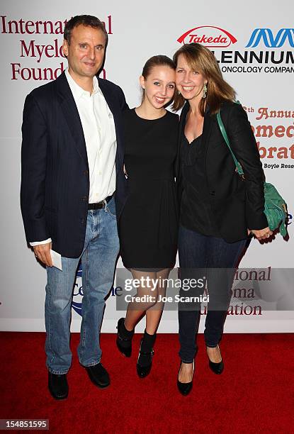 Executive Producer/Creator "Everybody Loves Raymond" Phil Rosenthal, actress Lily Rosenthal and actress Monica Haran attend the International Myeloma...